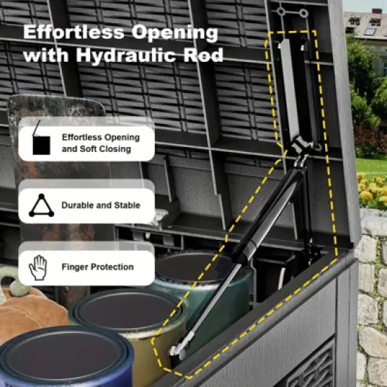 Yardgrace 30/45/80/100 Gallon Weather Resistant Storage and Seating Outdoor Deck Box image {8}