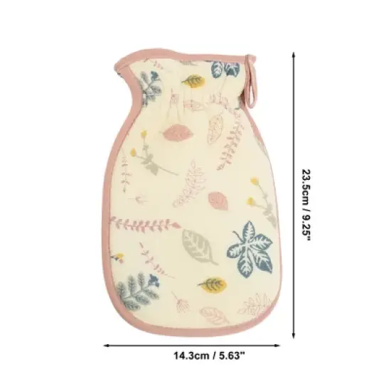 Unique Bargains Double Side Drawstring Shower Gloves 9.25"&times;5.63" Pink 1 Pc image {2}