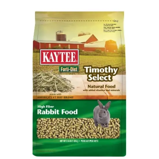 Kaytee Forti-Diet Timothy Select Unflavored Dry Rabbit Food - 3.5lbs image {3}