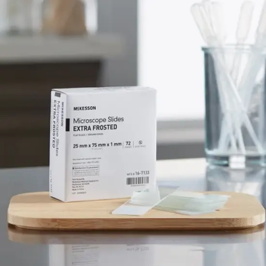 McKesson Glass Microscope Slides Extra-Frosted End 1 X 3 Inch X 1 mm image {2}