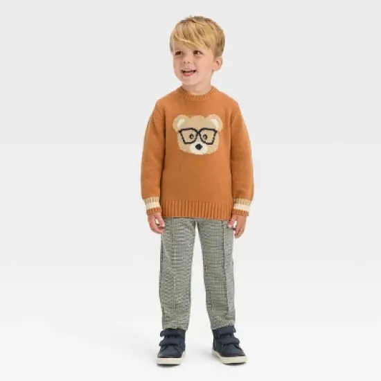 Toddler Boys' Animal Printed Sweater - Cat & Jack&trade; Brown image {2}