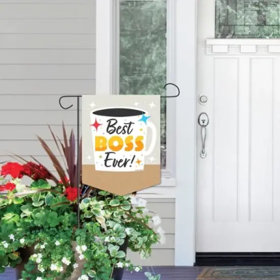 Big Dot of Happiness Happy Boss's Day - Outdoor Home Decorations - Double-Sided Best Boss Ever Garden Flag - 12 x 15.25 inches image {5}