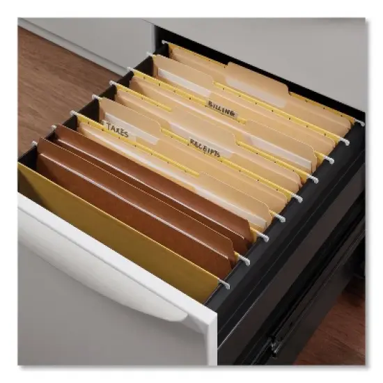 Universal Office 100pk Kraft Letter File Folders Top Tab: Cardstock, Non-Pronged, 150 Sheet Capacity, 12"x10" Brown image {3}