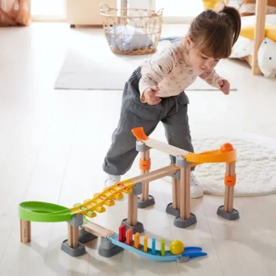 HABA Kullerbu Melody Dominoes Rolling Ball Track Play Set with Xylophone and Stairs for Ages 2+ image {7}