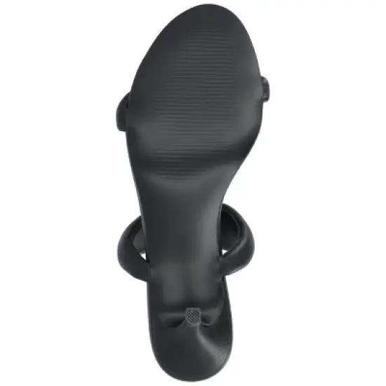 Journee Collection Womens Mellody Light Puff Strap Slip On Open Toe Pumps image {4}