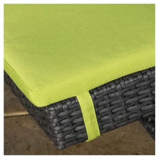 Salem Gray Wicker Adjustable Chaise Lounge - Green - Christopher Knight Home: Patio Furniture, No Assembly Required image {2}