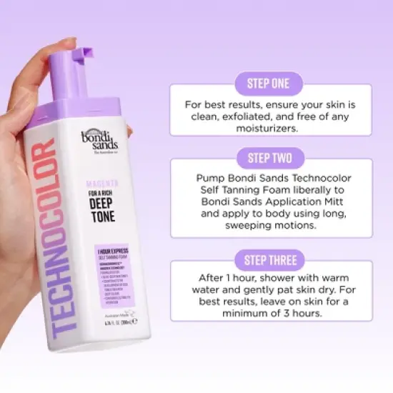 Bondi Sands Technocolor 1 Hour Express Self Tanning Foam Magenta - 6.76 fl oz image {7}