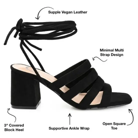 Journee Collection Womens Sevyn Open Square Toe Block Heel Sandals image {7}