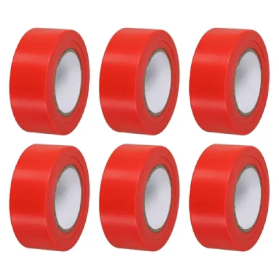 Unique Bargains PVC Non-Adhesive Flagging Tape for Tree Survey Boundaries 6 Pcs image {5}