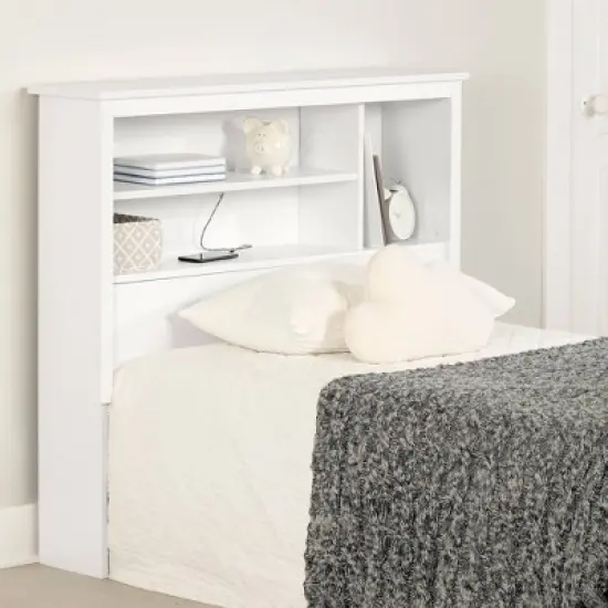 Twin Vito Bookcase Headboard   Pure White  - South Shore image {2}