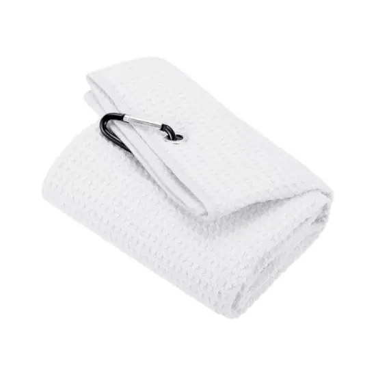Unique Bargains Super Absorbent Waffle Pattern Tri-Fold Microfiber Golf Towels with D Clips image {5}