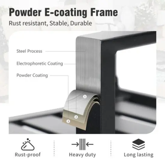 Captiva Designs 6pc Patio Square Table & Fusiform Back Metal Chairs & Beige Umbrella image {10}