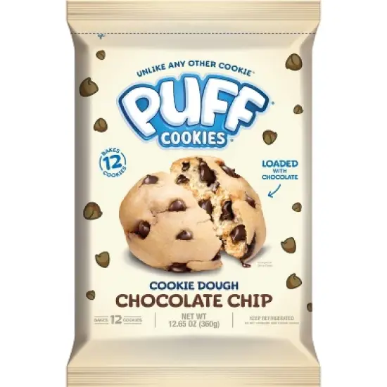 Puff Cookies Cookie Dough Chocolate Chip - 12.65oz image {4}