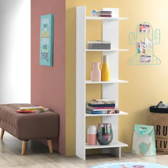 Costway 5-Tier Bookcase Storage Open Shelves Display Unit Room Divider image {2}