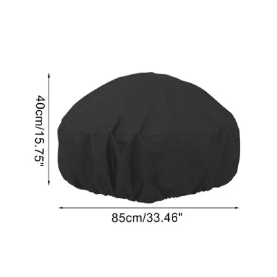 Unique Bargains Dustproof Fire pit stove Dust Cover 33.46"x33.46"x15.75" Black 1 Pc image {3}