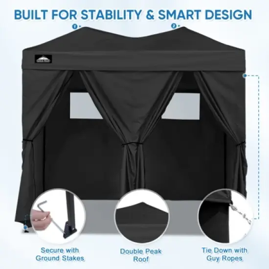 EAGLE PEAK Outdoor Changing Room 8x4, 2 Room Pop Up Portable Changing Room, Sun Shelter, Portable Dressing Room image {5}
