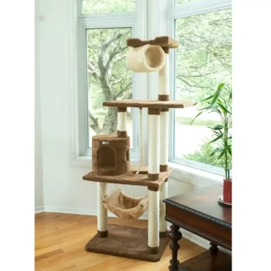 Armarkat 70" Real Wood Cat tree With Scratch posts, Hammock for Cats & Kittens, X7001 image {3}
