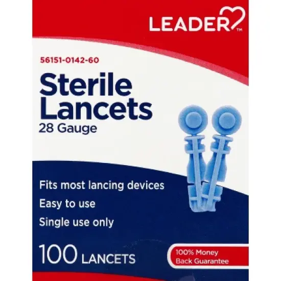 Leader Sterile 28 Gauge Lancets 100 ea image {6}