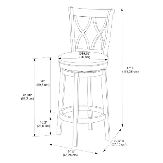 Madison Counter Height Barstool Rustic Oak - Powell Company image {9}