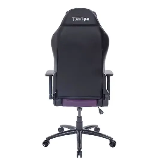 Ergonomic High Back Racer Style Video Gaming Chair Purple/Black - Techni Sport image {3}