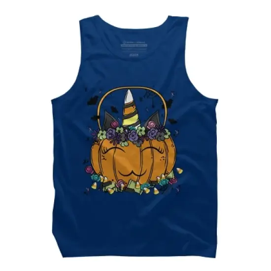 Men's Design By Humans Halloween Unicorn By Desdymona Tank Top image {3}