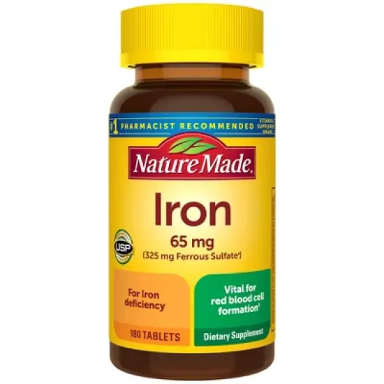 Nature Made Iron 65 mg (from Ferrous Sulfate) Tablets - 180ct image {8}