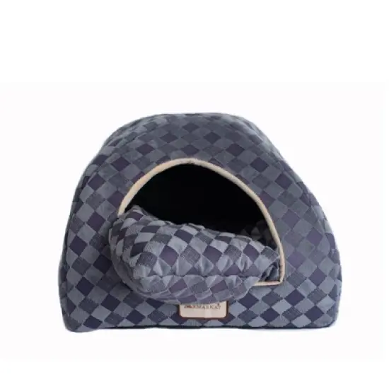 Armarkat Cat Bed C65HHG/LS, Purple Gray Combo Checkered Pattern image {6}