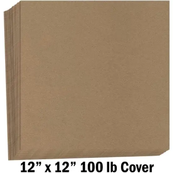 Hamilco Brown Kraft Cardstock Scrapbook Paper 12x12 Thick Blank Card Stock Heavy Weight 100 lb Cover - 25 Pack image {1}