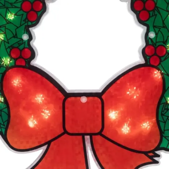 Northlight Lighted Holographic Christmas Wreath Window Silhouette Decoration - 15" image {6}