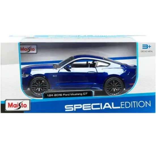 2015 Ford Mustang GT 5.0 Blue Metallic 1/24 Diecast Car Model by Maisto image {5}