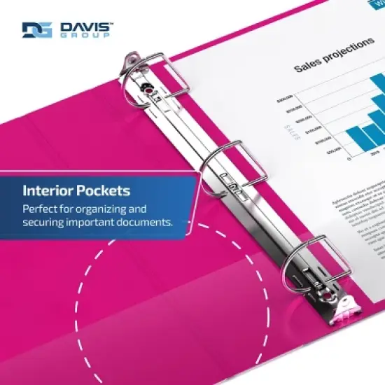 Davis Group 6pk 1.5" Premium Economy Angled D-Ring Binder Pink image {5}