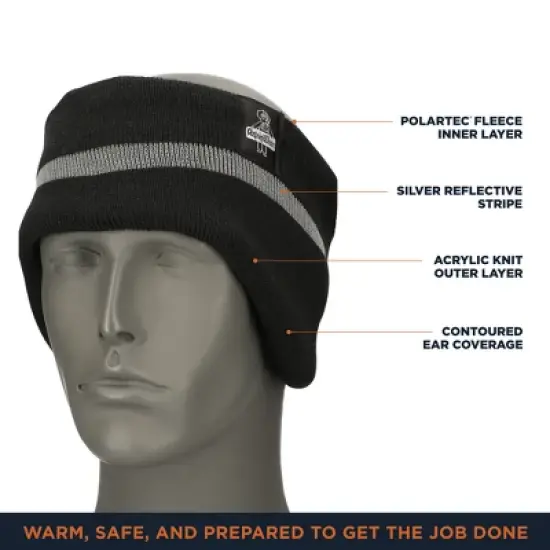 RefrigiWear Double Layer Acrylic Knit Black Winter Headband image {2}