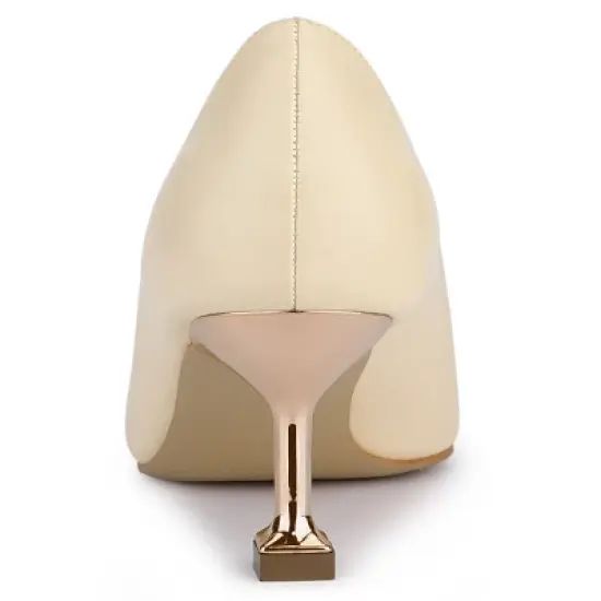 Allegra K Women's Pointed Toe Low Kitten Heel Dress Pumps image {3}