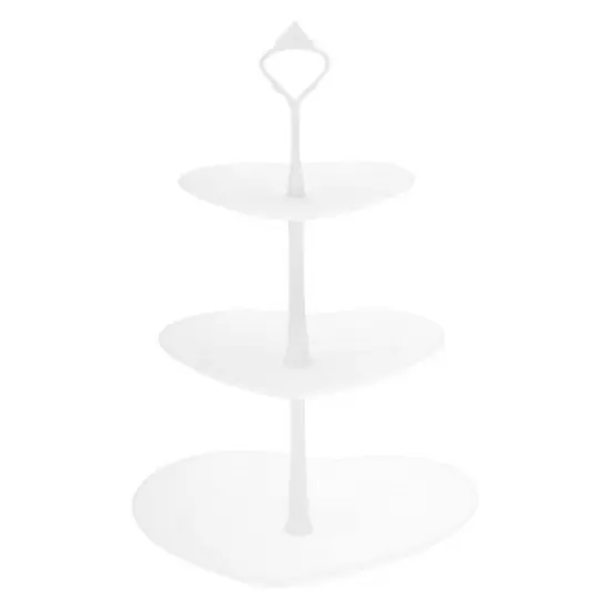 Unique Bargains 3-Layer Heart-shaped Dessert Cupcake Stand with Layered Serving Tray for Pastries Donuts and Fruits image {8}