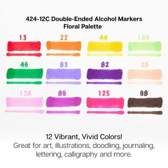 KINGART PRO Double-Ended Markers 12 Floral Colors image {2}
