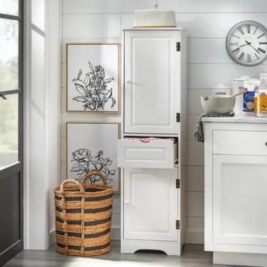 Brighton Kitchen Storage Pantry Cabinet White - Buylateral image {3}