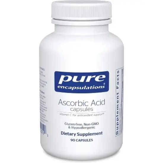 Pure Encapsulations Ascorbic Acid Capsules - 1,000 mg Vitamin C - Antioxidant & Immune Support* - High-Potency - Vegan & Non-GMO image {1}