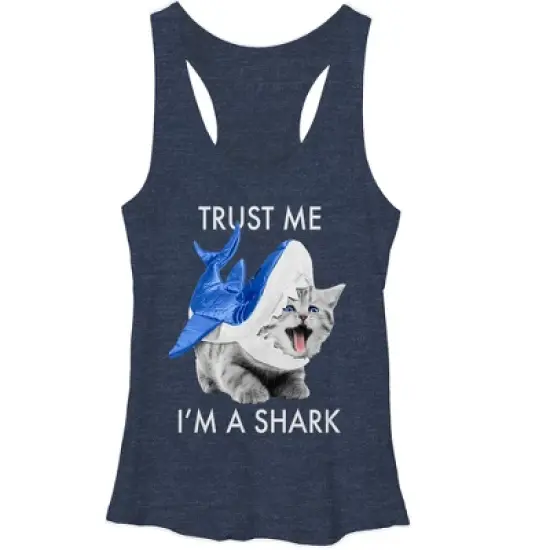 Women's Lost Gods Trust Me I'm a Shark Racerback Tank Top image {3}