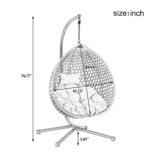Whisen Versatile Hanging Egg Chair for Indoor and Outdoor Use image {8}