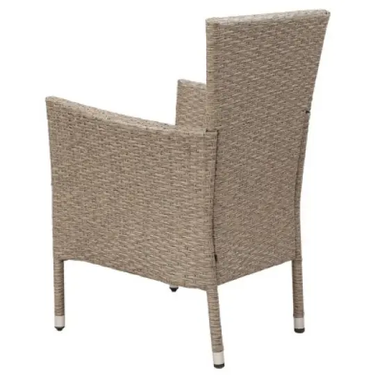 7pc Outdoor Wicker Dining Set with Cushions - Beige - GODEER image {5}