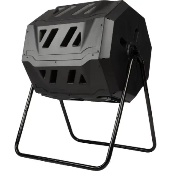 Pure Garden Compost Tumbler - 43Gal Compost Bin with Dual Chambers, 360-Degree Rotating Design, and Garden Gloves Included image {11}
