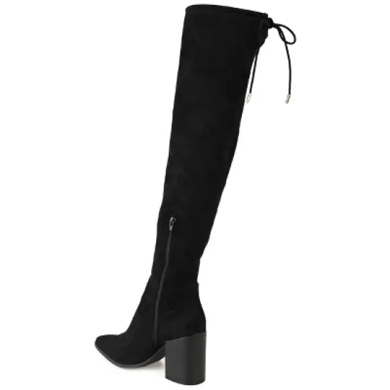 Journee Collection Womens Paras Tru Comfort Foam Wide Calf Stacked Heel Over The Knee Boots image {6}