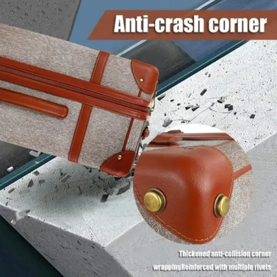 New York Xpress QD-24101 Luxury Vintage Durable Suitcase Sets w/TSA Lock & Double Spinner Wheels 20" 24" 28" image {8}