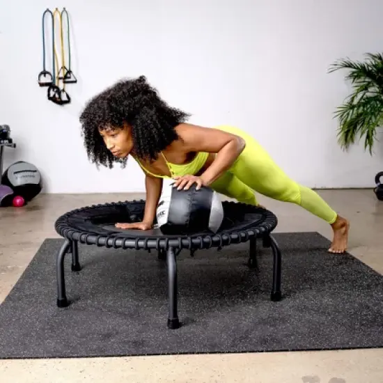 JumpSport 370 PRO Indoor Heavy Duty Lightweight 39-Inch Fitness Trampoline, Black image {4}