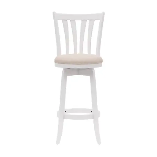 30" Savana Wood Bar Height Swivel Stool White - Hillsdale Furniture image {3}