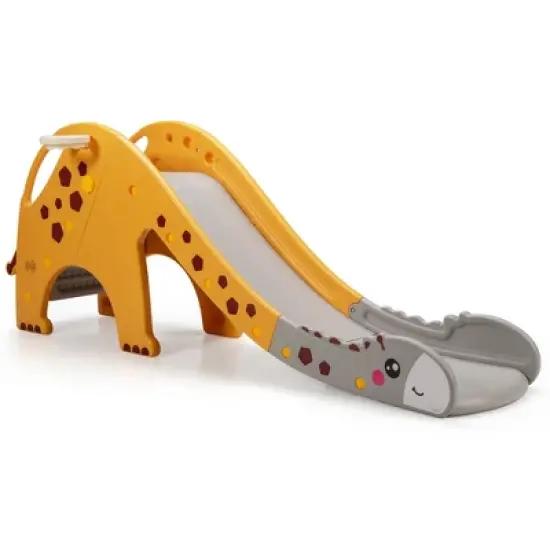 Costway 3 in 1 Kids Climber Slide Play Set w/ Basketball Hoop Indoor Outdoor Yellow/Green image {9}