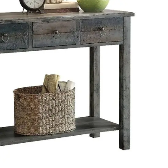 Console Table Oak Teal - Acme Furniture image {3}