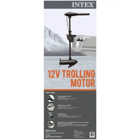INTEX 12V Transom Mount Boat Eight Speed Trolling Motor | 68631E image {3}