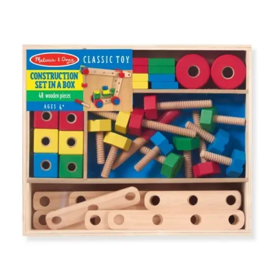Melissa & Doug Wooden Construction Building Set in a Box (48pc) image {2}