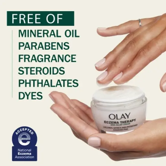 Olay Sensitive Eczema Therapy Skin Relief Face Moisturizer Cream with Colloidal Oatmeal - Fragrance Free - 1.7oz image {3}